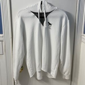 PINK white hoodie, size medium